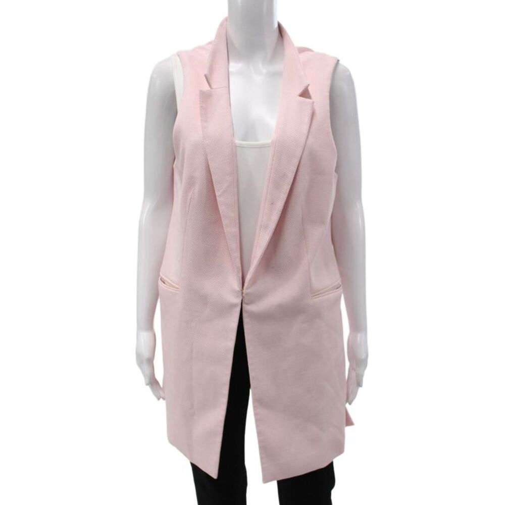 DKNY Womens Pink Basic Jacket Sleeveless Size L